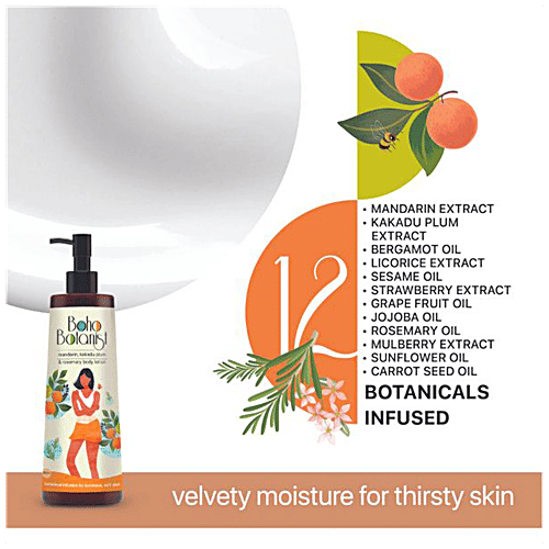 Boho Botanist Body Lotion - Mandarin, Kakadu Plum & Rosemary For Glowing Skin, 350 ml  