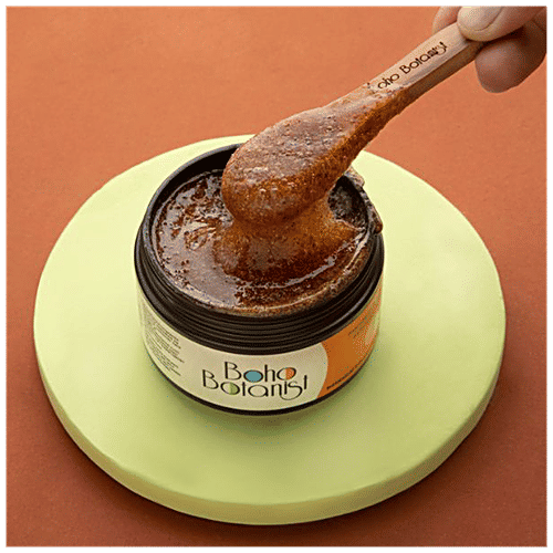 Boho Botanist Exfoliating Body Scrub - Mandarin& Kakadu Plum, Niacinamide, Vit C, Tan Removal, 200 g  