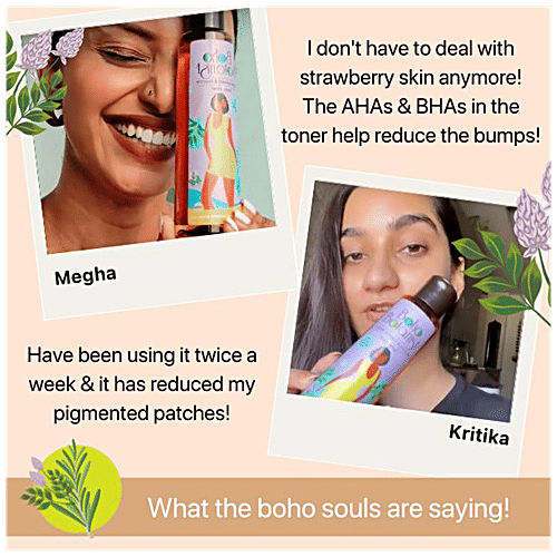 Buy Boho Botanist Exfoliating Body Toner AHA, BHA & Salicylic Prevents Strawberry Skin Ingrown