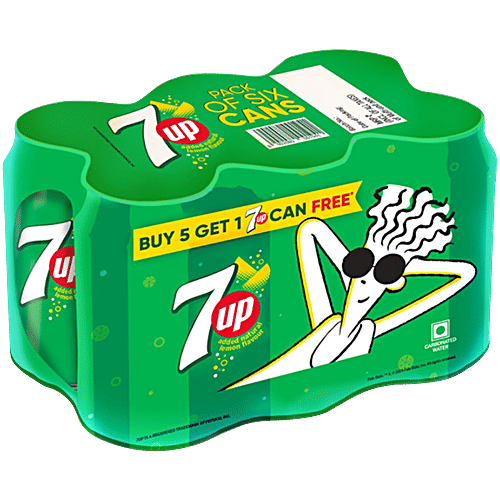 7UP Soft Drink - Lemon & Lime Flavour, 250 ml (Buy 5 Get 1 Free)