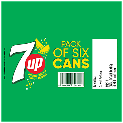 7UP Soft Drink - Lemon & Lime Flavour, 250 ml (Buy 5 Get 1 Free)