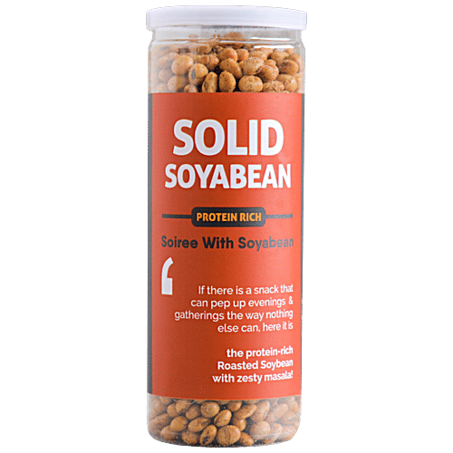 Omay Foods Solid Soyabean - Protein Rich, Roasted, No Cholesterol, Oil-Free Snack, 160 g  