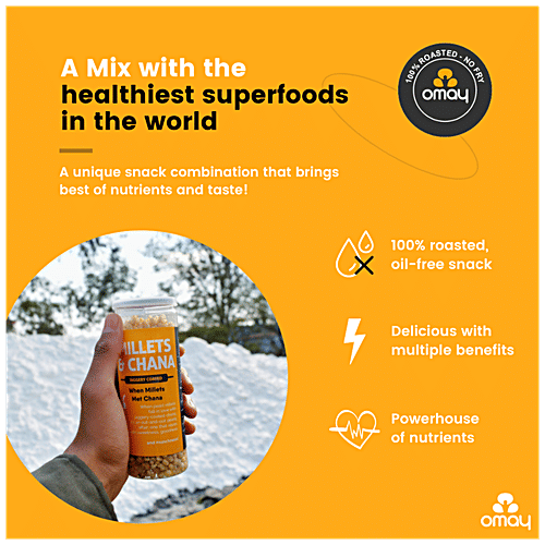 Omay Foods Millets & Chana - Jaggery Coated, Roasted, Rich In Protein, Gluten Free Snack, 30 g