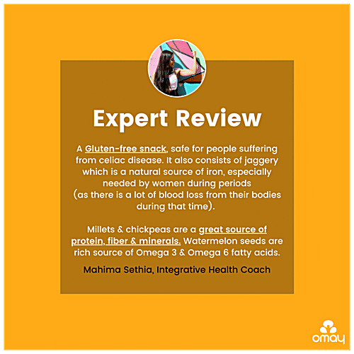 Omay Foods Millets & Chana - Jaggery Coated, Roasted, Rich In Protein, Gluten Free Snack, 30 g