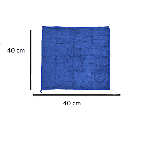 JBG Home Store Microfiber Clothes - Blue & Brown, Supersoft, Multipurpose, 40 x 40 cm, 2 pcs  