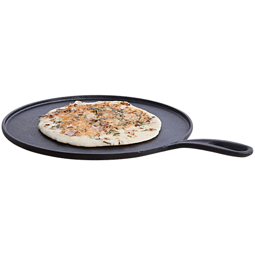 Wonderchef Forza Pre-Seasoned Cast Iron Dosa Tawa - Sturdy Handle, Long-Lasting, 27 cm, 1 pc  
