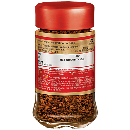Tata Coffee Premium Instant Coffee - Coffee Blend, 45 g Jar 
