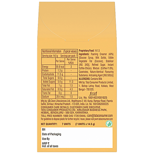 Tata Coffee Cafe Specials Cafe-Style Coffee Mix - Creamy & Frothy Coffee, Cappuccino Flavour, 14.5 g (7 Sachets x 14.5 g Each)