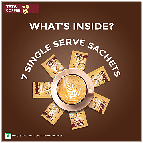 Tata Coffee Cafe Specials Cafe-Style Coffee Mix - Creamy & Frothy Coffee, Cappuccino Flavour, 14.5 g (7 Sachets x 14.5 g Each)