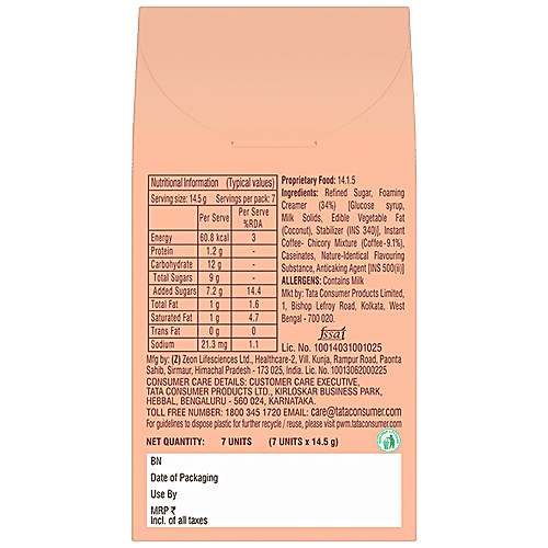 Tata Coffee Cafe Specials Cafe-Style Coffee Mix - Creamy & Frothy Coffee, Hazelnut Flavour, 14.5 g (7 Sachets x 14.5 g Each) 