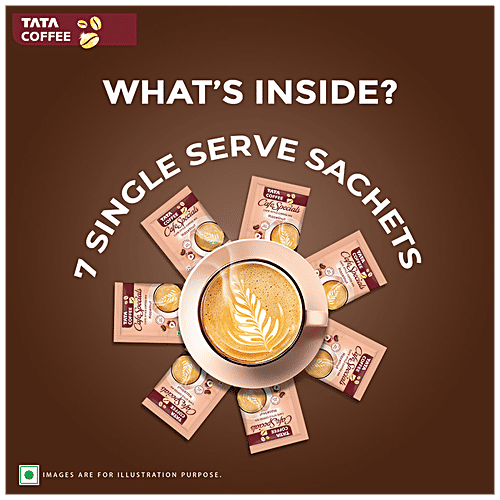 Tata Coffee Cafe Specials Cafe-Style Coffee Mix - Creamy & Frothy Coffee, Hazelnut Flavour, 14.5 g (7 Sachets x 14.5 g Each) 