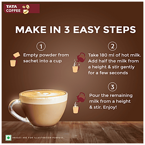 Tata Coffee Cafe Specials Cafe-Style Coffee Mix - Creamy & Frothy Coffee, Hazelnut Flavour, 14.5 g (7 Sachets x 14.5 g Each) 