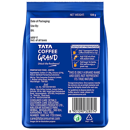 Buy Tata Coffee Grand Classic Instant Coffee Flavour Locked Decoction