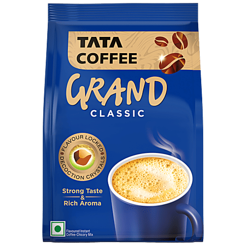 Tata Coffee Classic Instant Coffee, Chicory Mix With Strong Taste & Rich Aroma, 100 g Pouch 