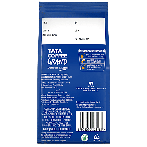 Tata Coffee Classic Instant Coffee, Chicory Mix With Strong Taste & Rich Aroma, 200 g Pouch 