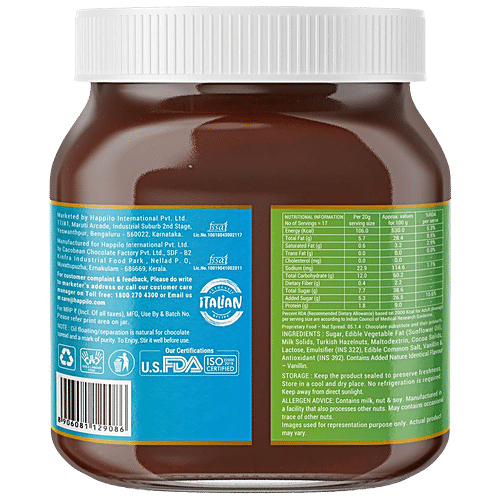 Buy Happilo Premium Hazelnut Chocolate Spread ProteinRich, 50 Less