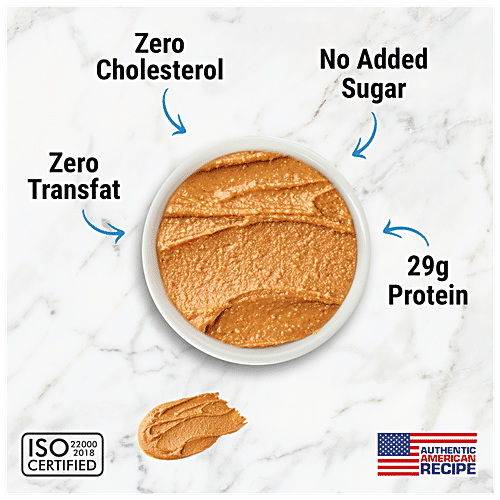 Happilo All Natural Peanut Butter - Crunchy, Unsweetened, High In Protein, Gluten Free, 510 g  