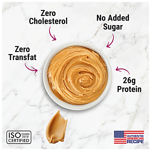 Happilo Classic Peanut Butter - Creamy, High In Protein, Gluten Free, 1 kg  Zero Cholesterol
 Zero Trans Fat
 26g Protein