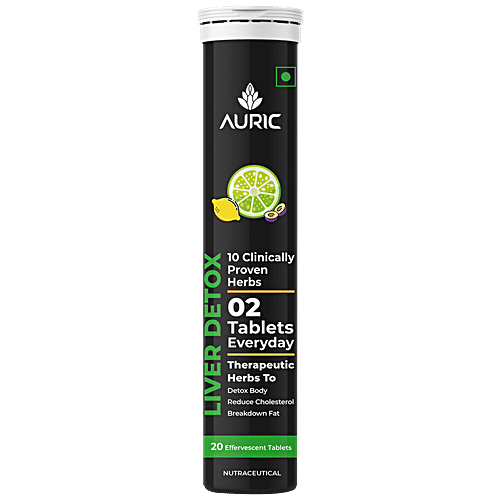 Buy Auric Liver Detox Effervescent Tablets Fizzy Water, Clinically
