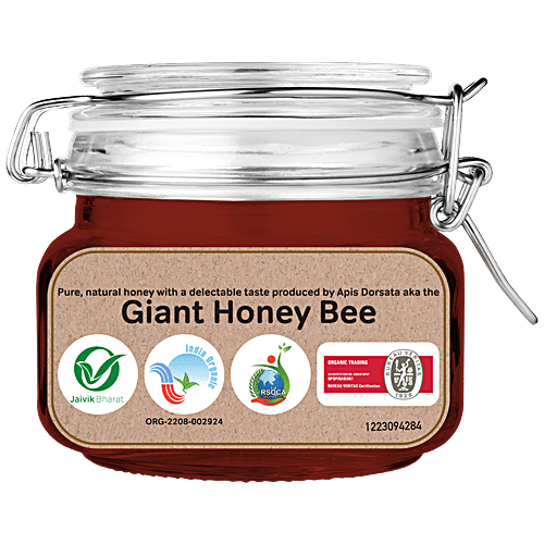Dabur Organic Honey - Unprocessed & Unpasteurized , Sourced From Wild Forests, 600 g Jar