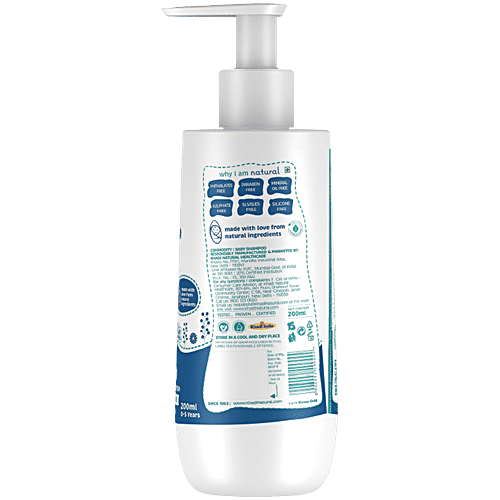 Khadi Natural Baby Shampoo - With Vitamin B-5 & Wheat Protein, Tear Free, SLS & Paraben Free, For 0-5 Years, 200 ml  