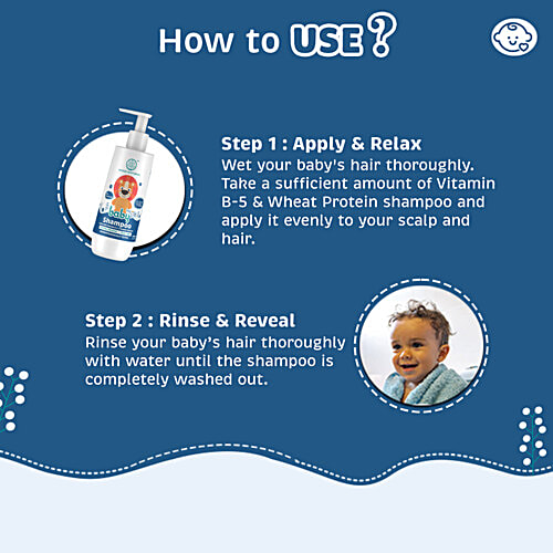 Khadi Natural Baby Shampoo - With Vitamin B-5 & Wheat Protein, Tear Free, SLS & Paraben Free, For 0-5 Years, 200 ml  