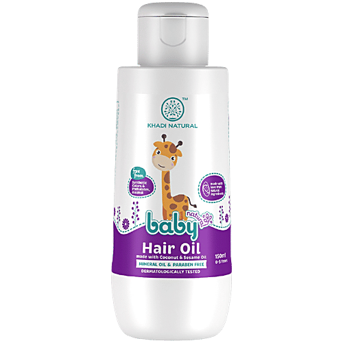 Khadi Natural Baby Hair Oil - With Coconut & Sesame Oil, Mineral Oil & Paraben Free, 150 ml  