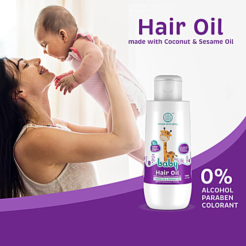 Khadi Natural Baby Hair Oil - With Coconut & Sesame Oil, Mineral Oil & Paraben Free, 150 ml  