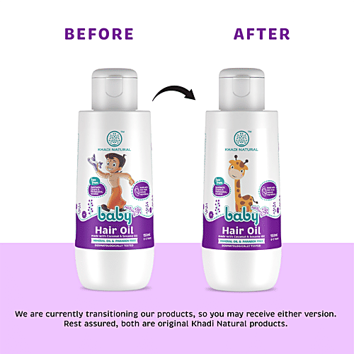 Khadi Natural Baby Hair Oil - With Coconut & Sesame Oil, Mineral Oil & Paraben Free, 150 ml  