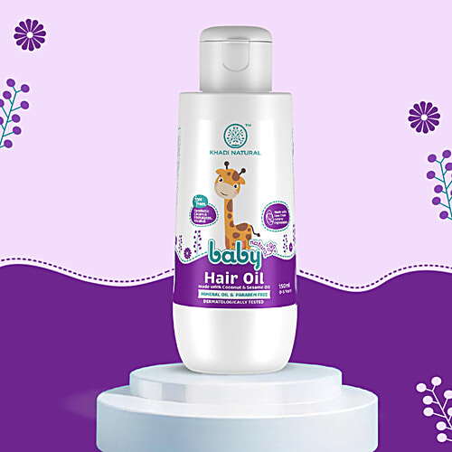Khadi Natural Baby Hair Oil - With Coconut & Sesame Oil, Mineral Oil & Paraben Free, 150 ml  