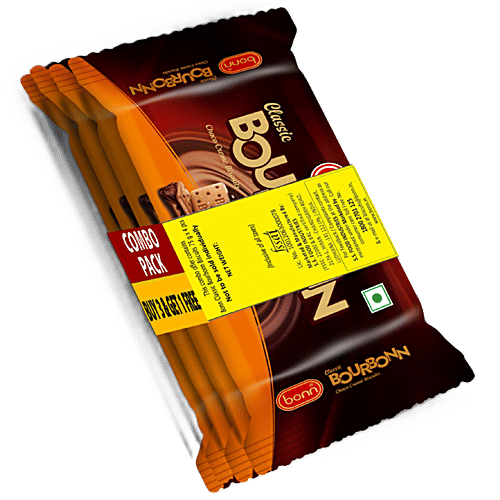 Bonn Classic Bourbon Choco Creme Biscuits - Sweet & Crunchy, 260 g (Buy 3 Get 1 Free) 