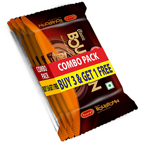 Bonn Classic Bourbon Choco Creme Biscuits - Sweet & Crunchy, 260 g (Buy 3 Get 1 Free) 