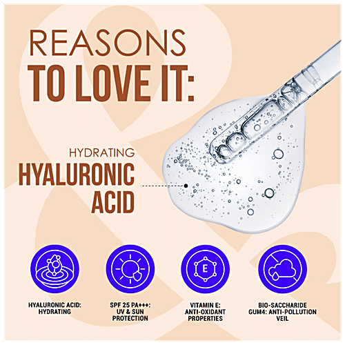 Blue Heaven Fresh & Flawless, Hydrating Skin Tint Serum Foundation, Rose, Vanilla, With Hyaluronic Acid & Spf | Antipollution | Antioxidan, 28 ml Rose Vanilla 