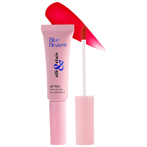 Blue Heaven Silk & Stain Lip Tint With Jojoba Oil & Vitamin E - Provides Nourishment, 8 ml Heartbreak Red 