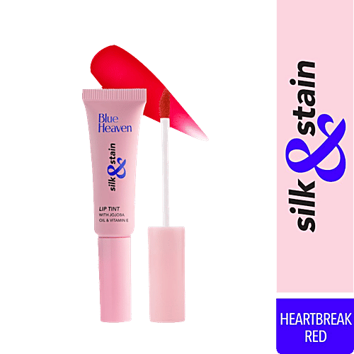 Blue Heaven Silk & Stain Lip Tint With Jojoba Oil & Vitamin E - Provides Nourishment, 8 ml Heartbreak Red 
