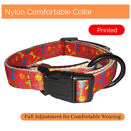 Vama Leathers Nylon Collar - Soft, Durable, For Medium & Large Dogs, Fits 41-53 cm, Printed, 1 pc  