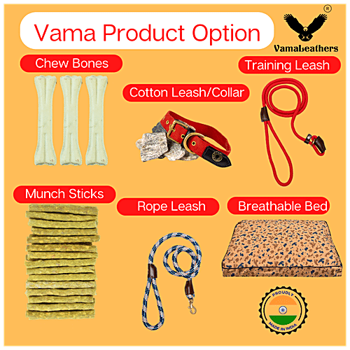 Vama Leathers Sure-Fit Nylon Harness - 5 Way Adjustable, For Medium & Large Dogs, Bone Printed, 1 pc  