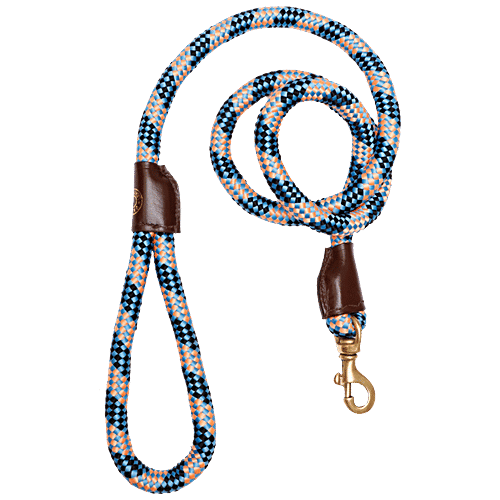 Vama Leathers Heavy Duty Rope Leash - Brass Hook, Durable, For Giant & XL Dogs, 5 Feet, 22 mm, 1 pc  