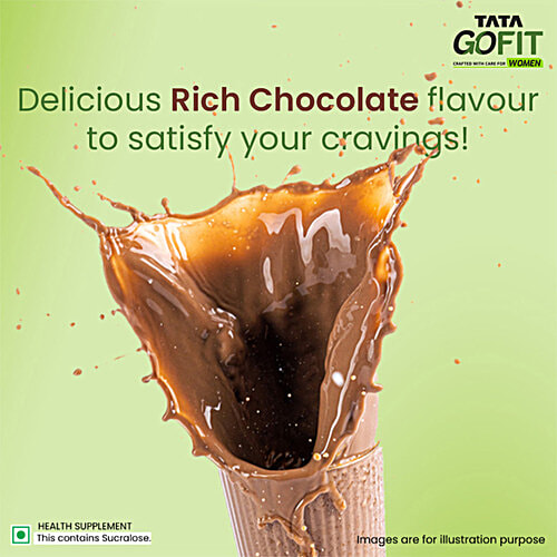 Tata GoFit Plant Protein Powder - Rich Chocolate Flavour For Women, Gut-Friendly Probiotics, 1 kg (40 Serves) 