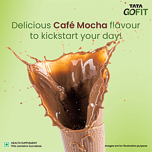 Tata GoFit Plant Protein Powder - Cafe Mocha Flavour For Women, Gut-Friendly Probiotics, 1 kg (40 Serves) 