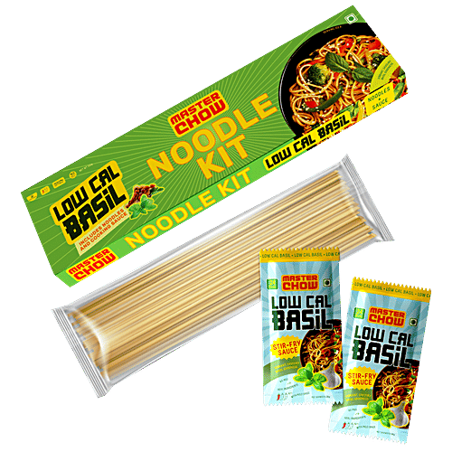 Buy MasterChow Low Cal Basil Noodle Kit AllInOne Meal Kit, Sauce With Whole Wheat Noodles