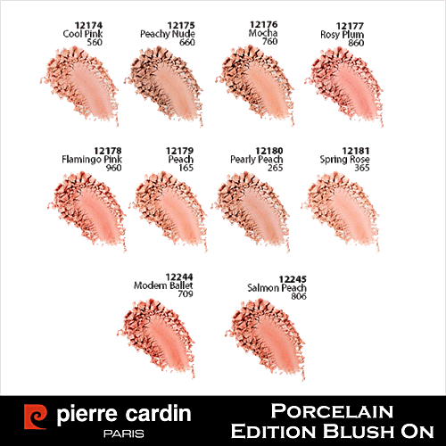 Pierre Cardin Paris Porcelain Edition Blush On - For Natural Looking Flush, Soft, Blendable Application, 13 g 560-Cool Pink