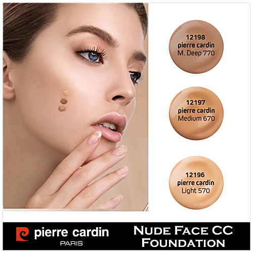Pierre Cardin Paris Nude Face CC Foundation - Second Skin, Shield Blue-light, Colour Correction, SPF 15, 30 ml 670-Medium 