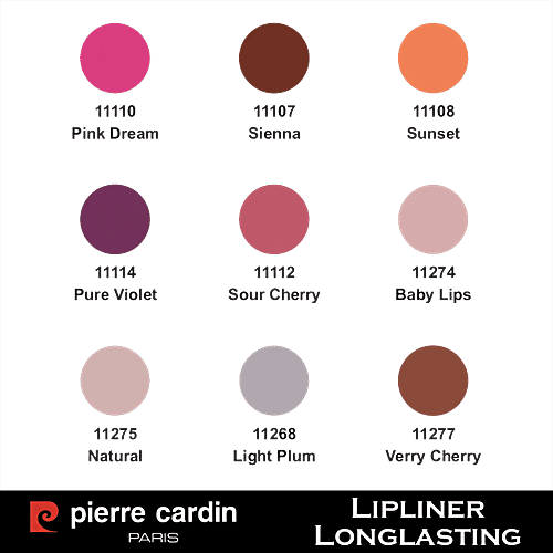 Pierre Cardin Paris Lipliner Pencil - Longlasting, Excellent Coverage, No Transfer, Waterproof, 0.4 g 290-Light Plum