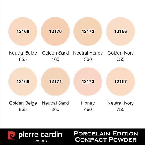 Pierre Cardin Paris Porcelain Edition Compact Powder - Photo-friendly, Soft-focus Finish, 12 g 755-Neutral Ivory 