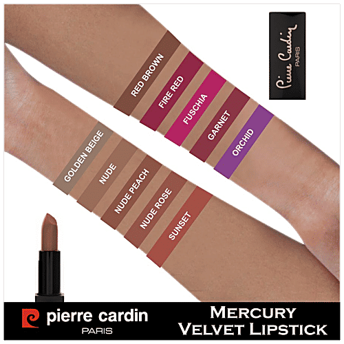 Pierre Cardin Paris Mercury Velvet Lipstick - Soft Formula, Long Lasting, Highly Pigmented, 4 g 162-Nude Peach
