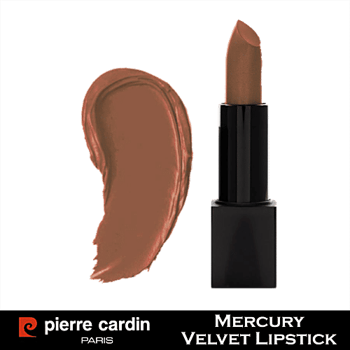 Pierre Cardin Paris Mercury Velvet Lipstick - Soft Formula, Long Lasting, Highly Pigmented, 4 g 162-Nude Peach