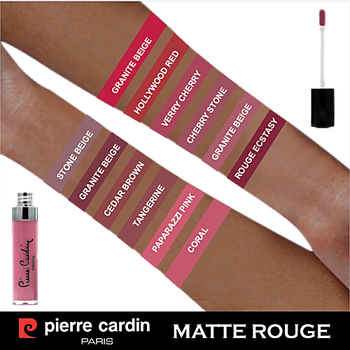 Pierre Cardin Paris Lip Master Intense Velvet Colour Lipgloss - Non-sticky Texture, Semi Matte, Highly Pigmented, 7 ml 423-Papparazzi Pink
