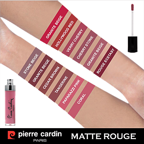 Pierre Cardin Paris Lip Master Intense Velvet Colour Lipgloss - Non-sticky Texture, Semi Matte, Highly Pigmented, 7 ml 423-Papparazzi Pink
