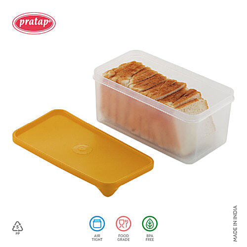 Pratap Half Time Bread Container - Small, High Quality Plastic, Assorted Colour Lid, Airtight, 2.62 L